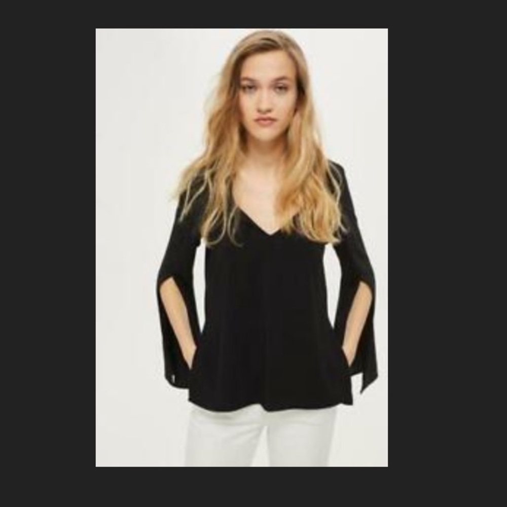 Topshop Kimono Style Slit Sleeve and Side Slit Top